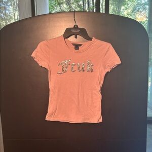 French Connection Pink Embellished Tee